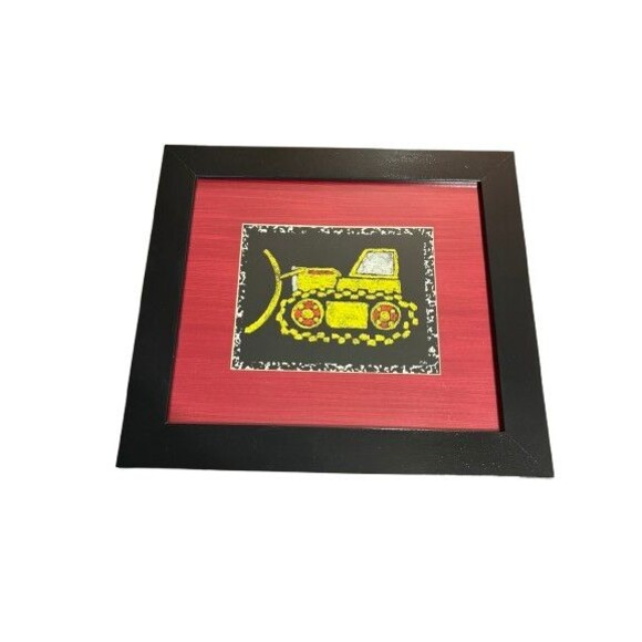 Dump Truck Airplane & Bulldozer Framed Pictures Set of 3 Signed by Riki - Picture 10 of 16